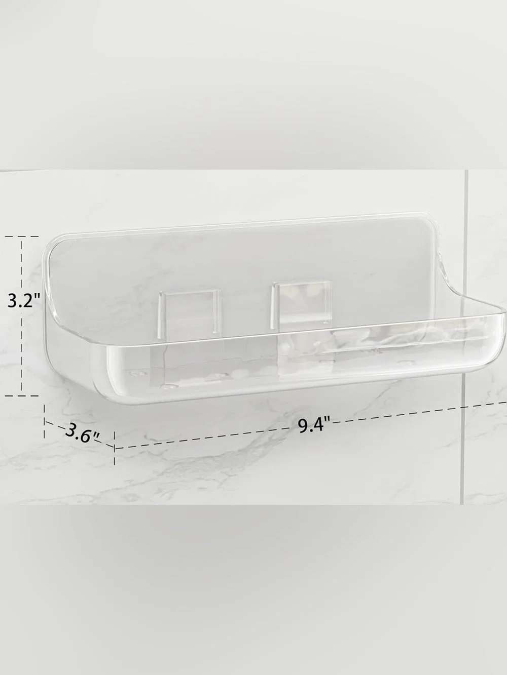 Clear Acrylic Wall Shelf for Bathroom - Set of 4